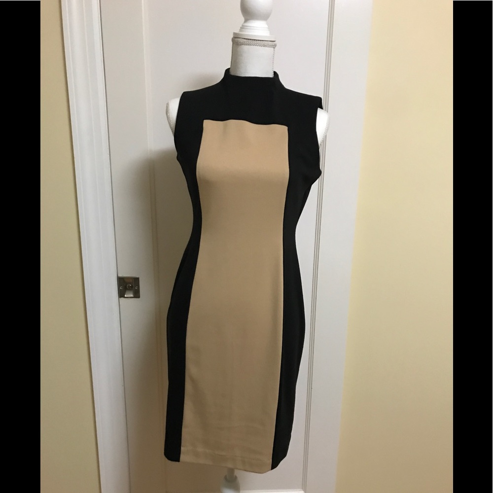 ❤️ Calvin Klein black tan sheath dress ❤️